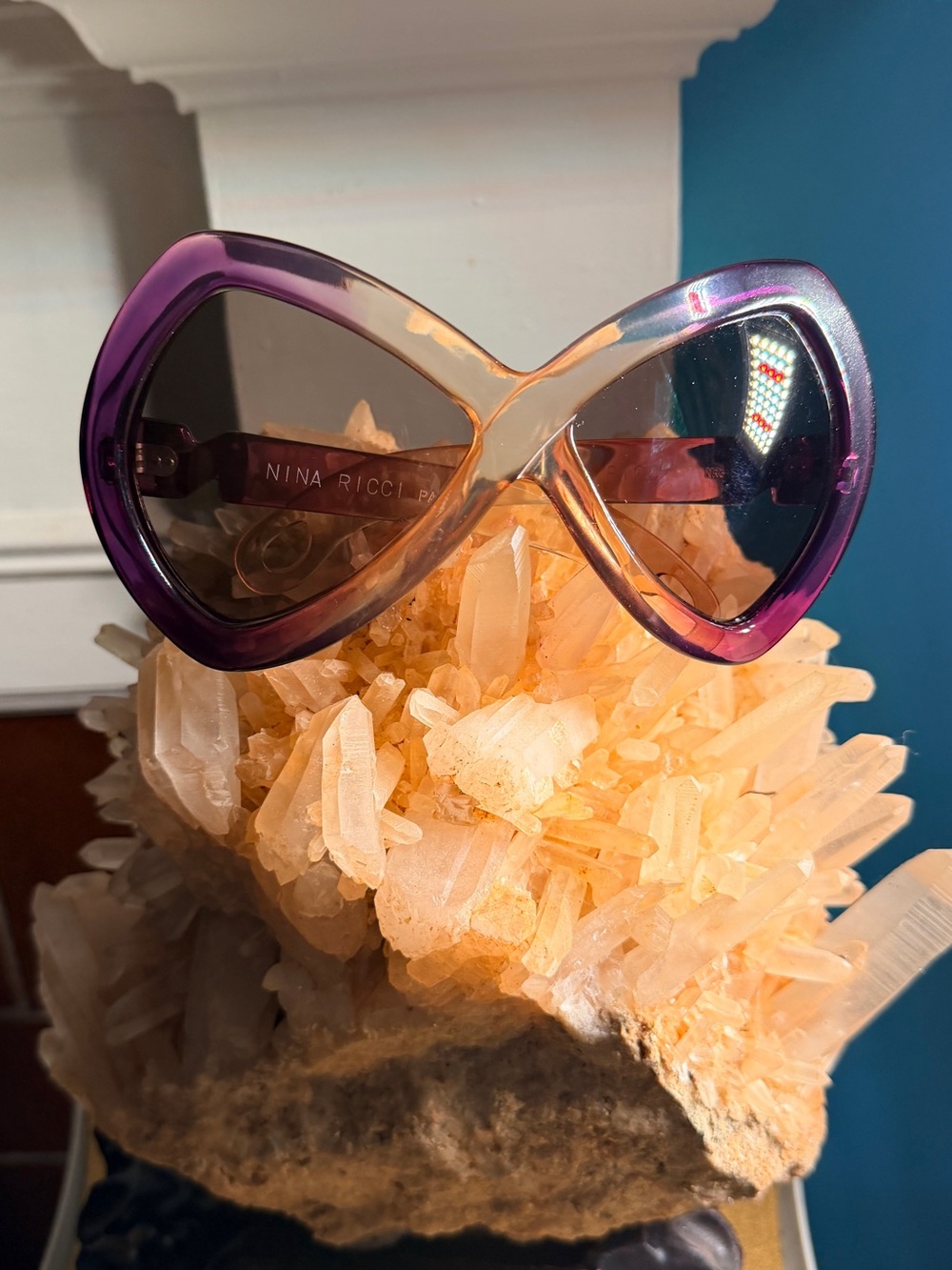 Nina Ricci Purple Ombre Cat-Eye Sunglasses